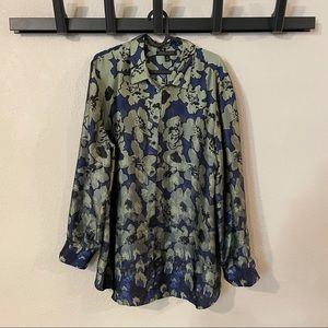 Banana Republic Floral Satin Button Up